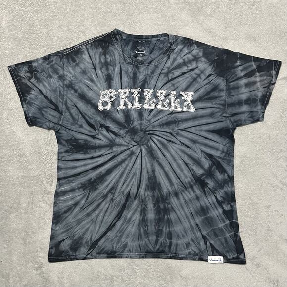 Diamond Supply Co. T Shirt Mens XL Gray Black Grizzly Tie Dye Short Sleeve Tee - Picture 1 of 14